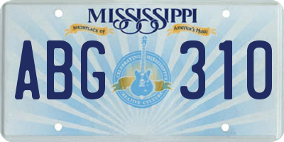 MS license plate ABG310