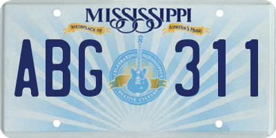 MS license plate ABG311