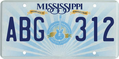 MS license plate ABG312