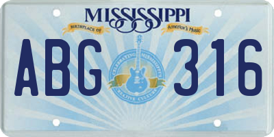 MS license plate ABG316
