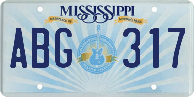 MS license plate ABG317