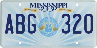MS license plate ABG320