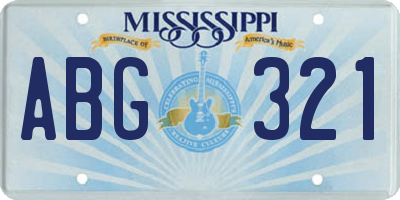 MS license plate ABG321