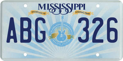 MS license plate ABG326