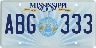 MS license plate ABG333