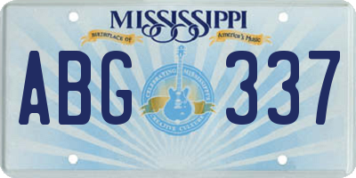 MS license plate ABG337