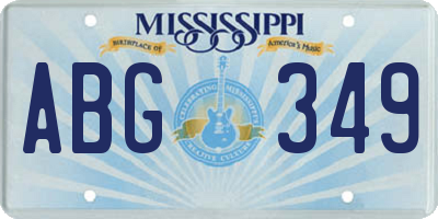 MS license plate ABG349