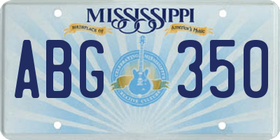 MS license plate ABG350