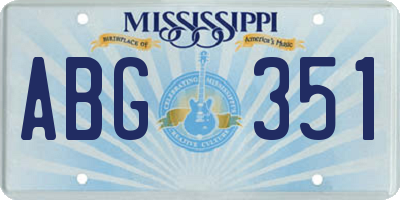 MS license plate ABG351