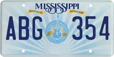 MS license plate ABG354