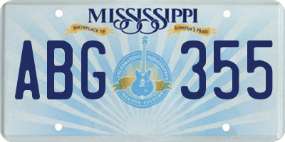 MS license plate ABG355