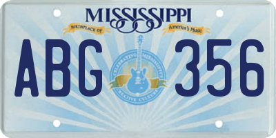 MS license plate ABG356