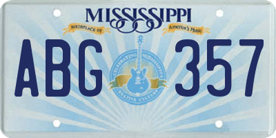 MS license plate ABG357
