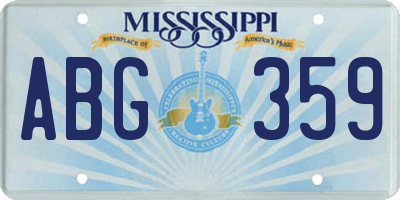 MS license plate ABG359