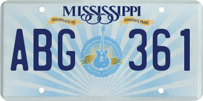 MS license plate ABG361