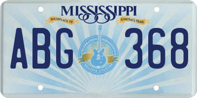 MS license plate ABG368