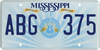 MS license plate ABG375