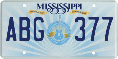 MS license plate ABG377