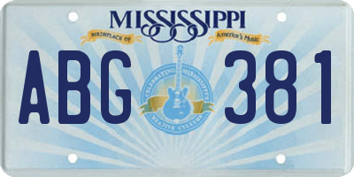 MS license plate ABG381