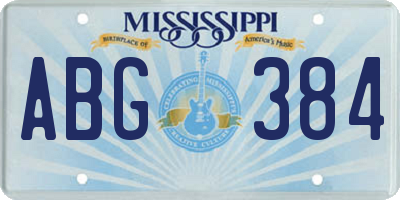MS license plate ABG384