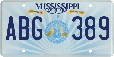 MS license plate ABG389