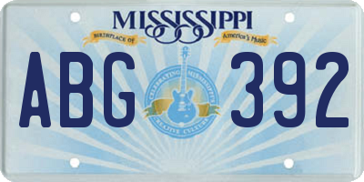 MS license plate ABG392