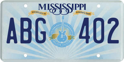 MS license plate ABG402