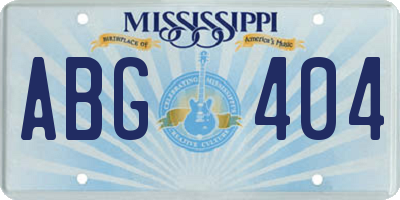 MS license plate ABG404