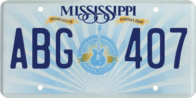 MS license plate ABG407