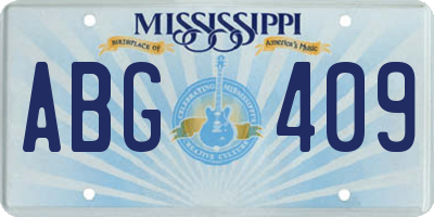 MS license plate ABG409