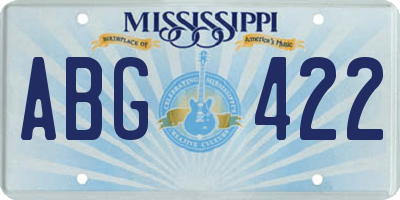 MS license plate ABG422
