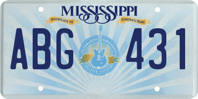 MS license plate ABG431