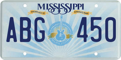 MS license plate ABG450