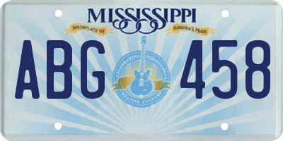 MS license plate ABG458