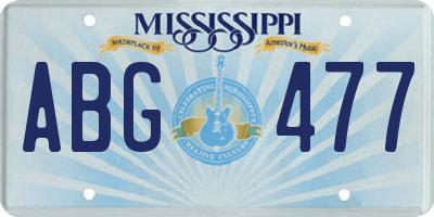 MS license plate ABG477