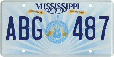 MS license plate ABG487