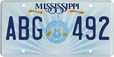 MS license plate ABG492
