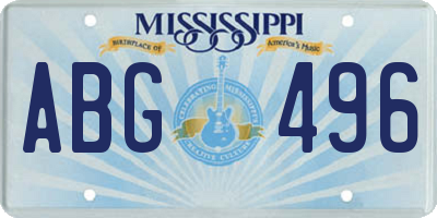 MS license plate ABG496