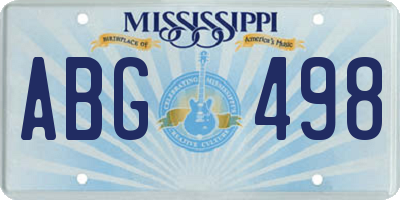 MS license plate ABG498