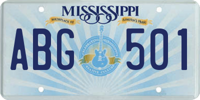 MS license plate ABG501