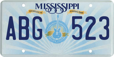 MS license plate ABG523