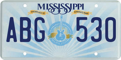 MS license plate ABG530