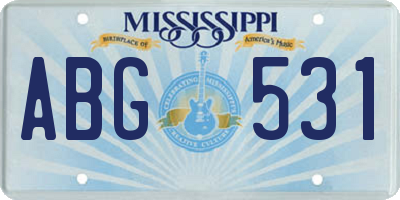MS license plate ABG531