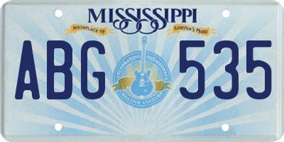 MS license plate ABG535