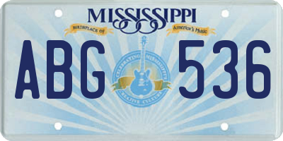 MS license plate ABG536