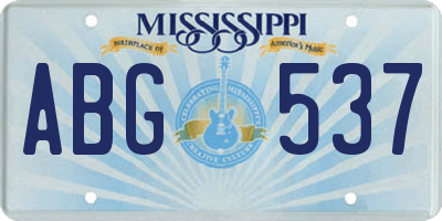 MS license plate ABG537