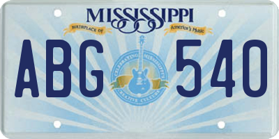 MS license plate ABG540