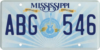 MS license plate ABG546