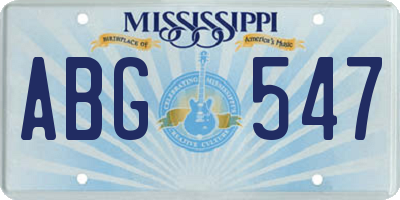 MS license plate ABG547