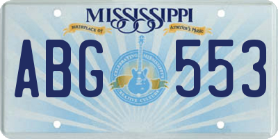 MS license plate ABG553